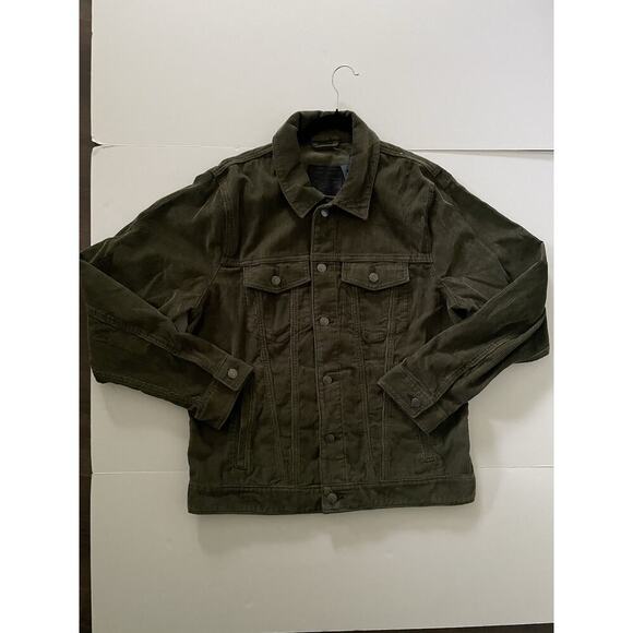 Abercrombie & Fitch Khaki Green Corduroy Shirt Jacket Size XL - Picture 3 of 9